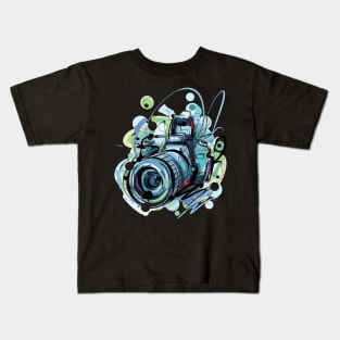 Camera multicolor Design Kids T-Shirt